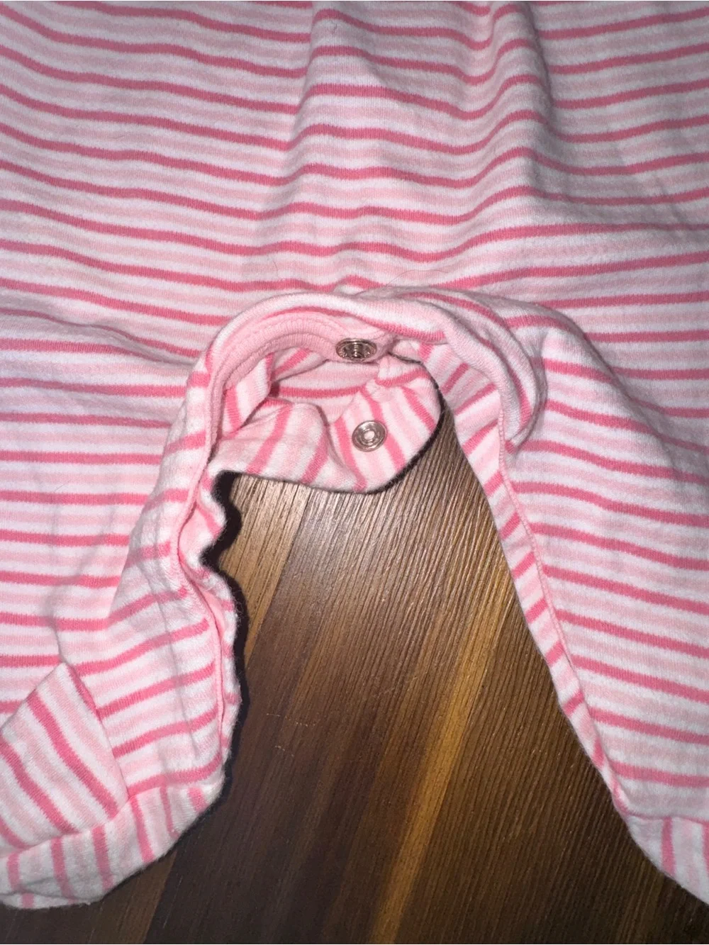 Ralph Lauren Baby Girl Pink Striped Footed Romper Size 6M Polo logo